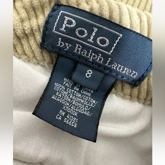 Polo Ralph Lauren Boys Wide Corduroy Pants Size 8 Beige Taupe Flap Pockets - Picture 7 of 11